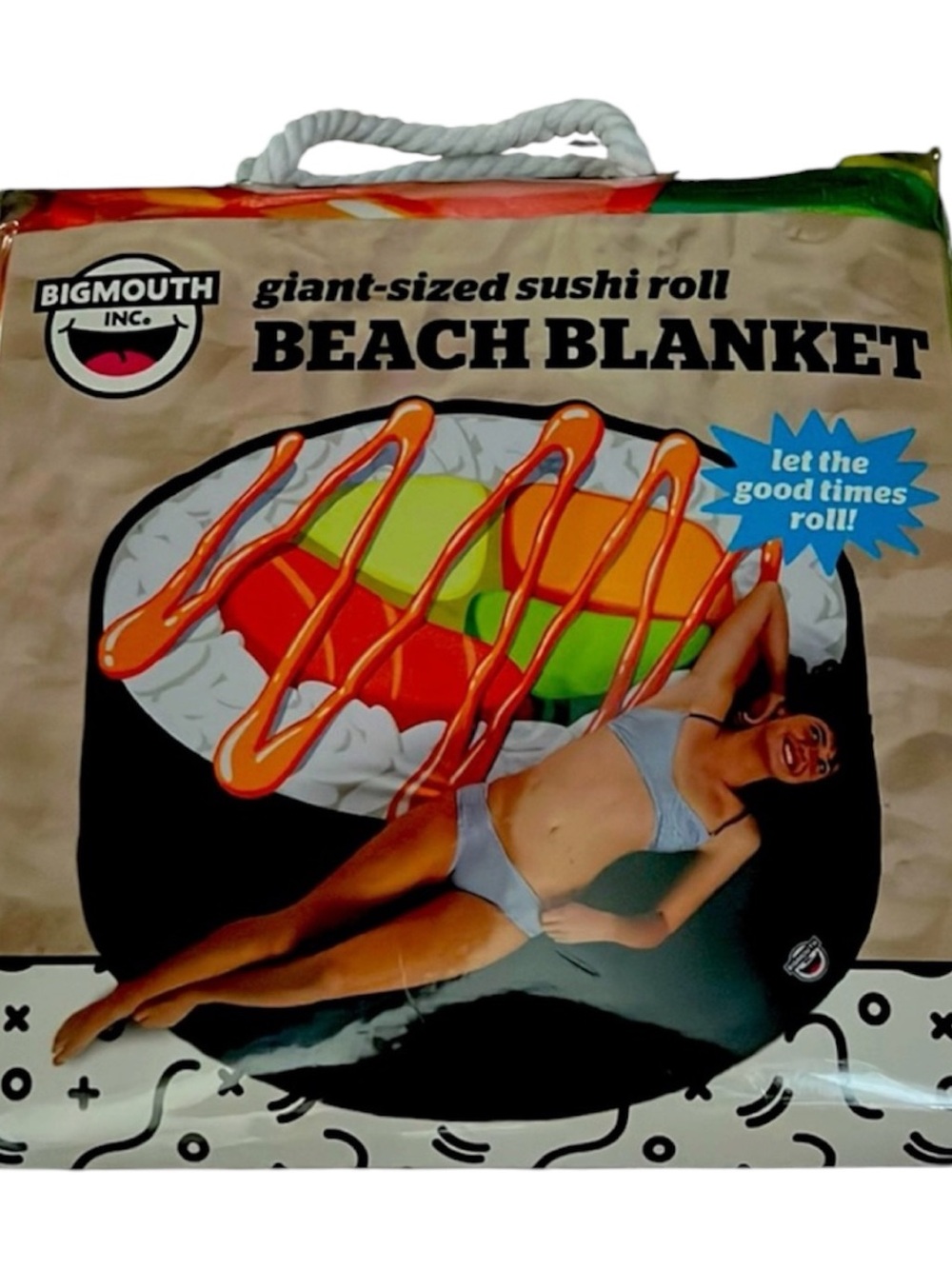 BigMouth Giant Sushi Roll Beach Blanket 59” x 64” New in Package